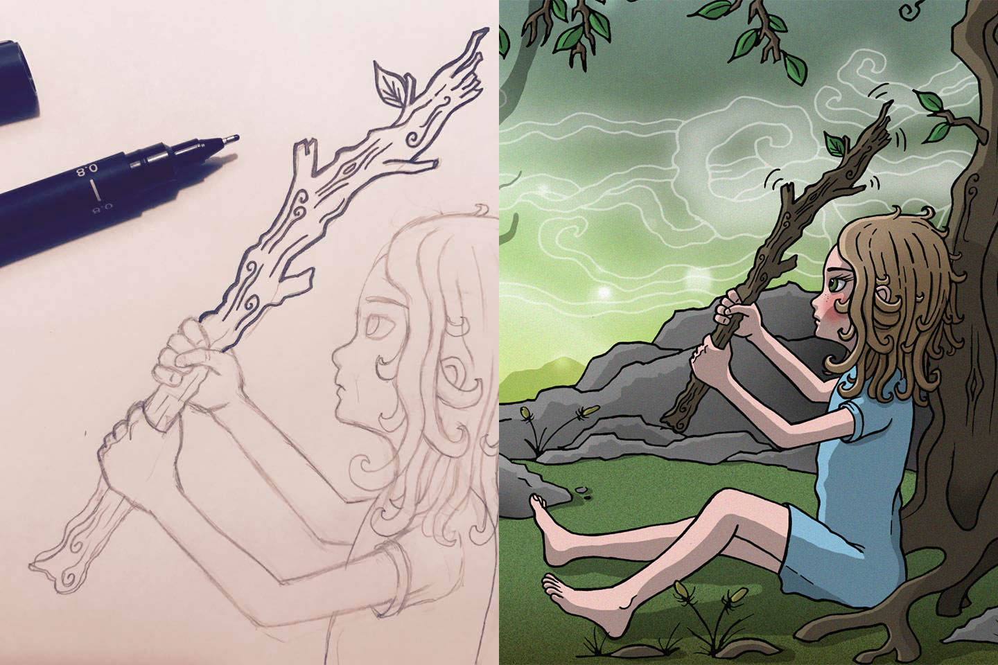 Sketch-vs-complete-Connie
