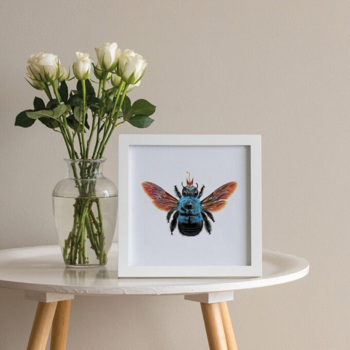 Blue Carpenter Bee Fine Art Giclée print – Xylocopa caerulea - Image 3